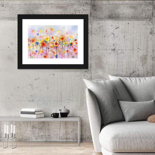 Floral Watercolor Abstract Canvas Wall Art