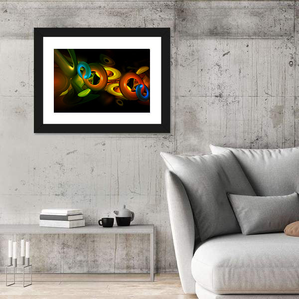 3D Colorful Shapes Abstract Canvas Wall Art