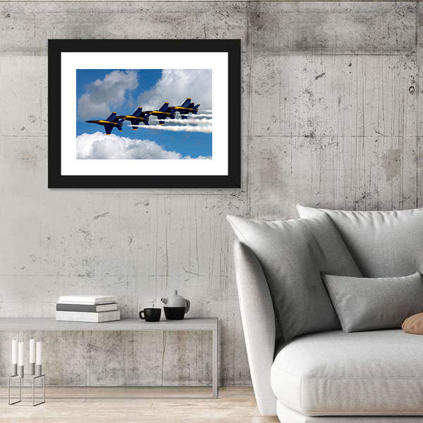 Blue Angels In The Clouds Canvas Wall Art