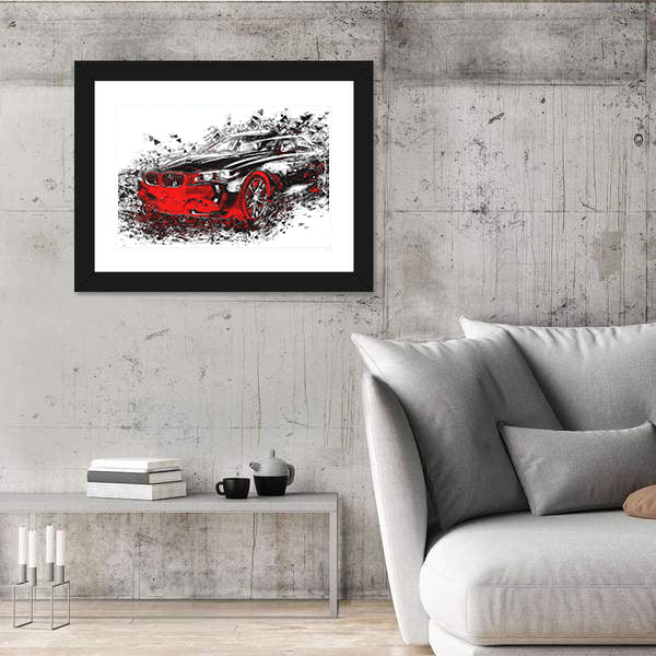 Abstract Bmw Sports Car Canvas Wall Art