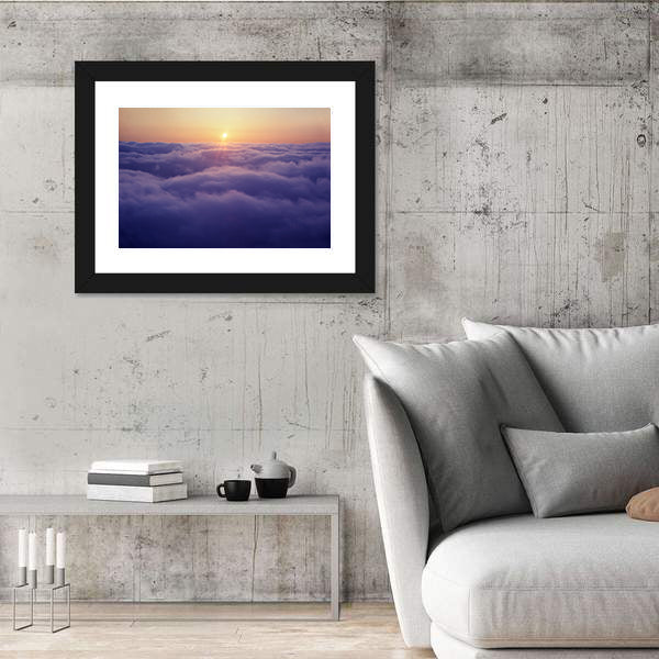 Sunset Above The Clouds Canvas Wall Art