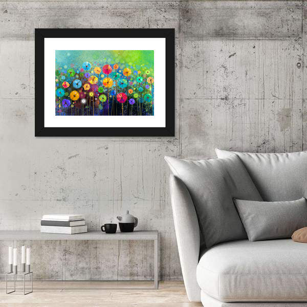Watercolor Flowers Abstract Canvas Wall Art