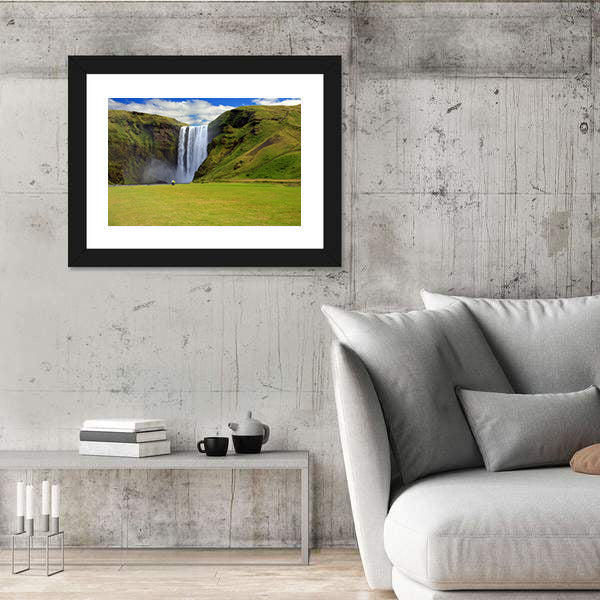 Skogarfoss Waterfall In South East Iceland Canvas Wall Art