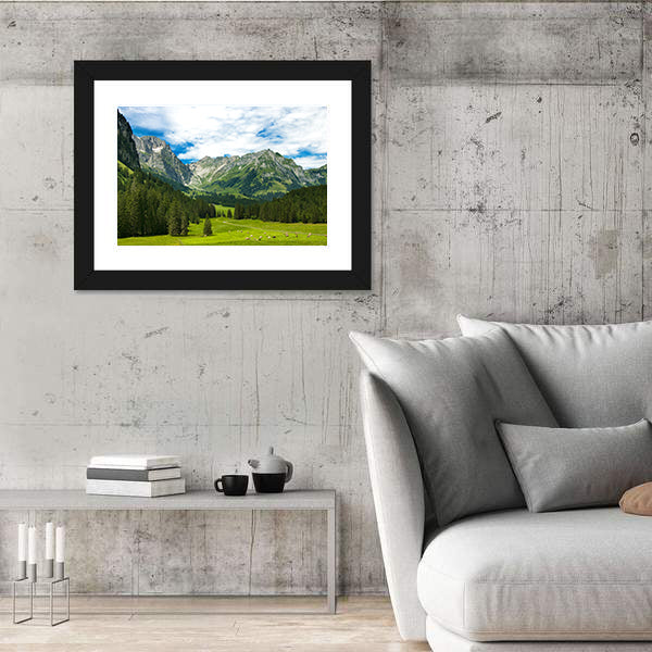 Arnibach Valley Near Engelberg Canvas Wall Art
