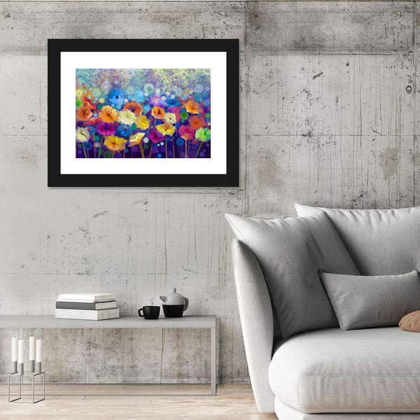 Colorful Watercolor Floral Meadow Canvas Wall Art