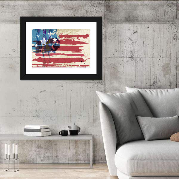 Grunge American Flag Canvas Wall Art