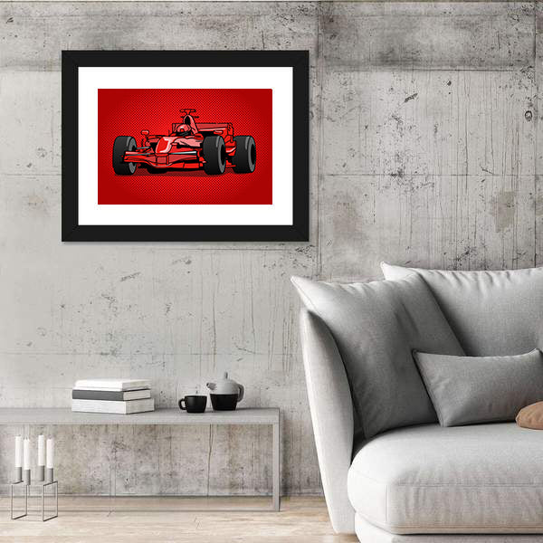 Red Pop Racing Car Canvas Wall Art