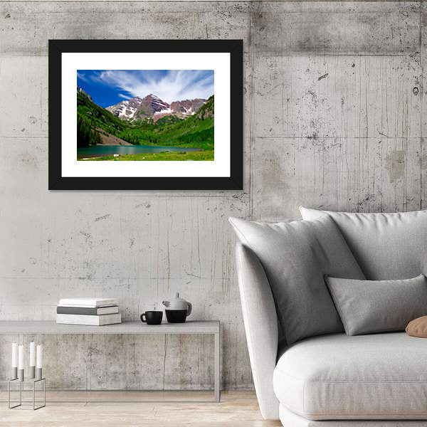 Maroon Bells Alpine Lake and Mountain Peaks Canvas Wall Art