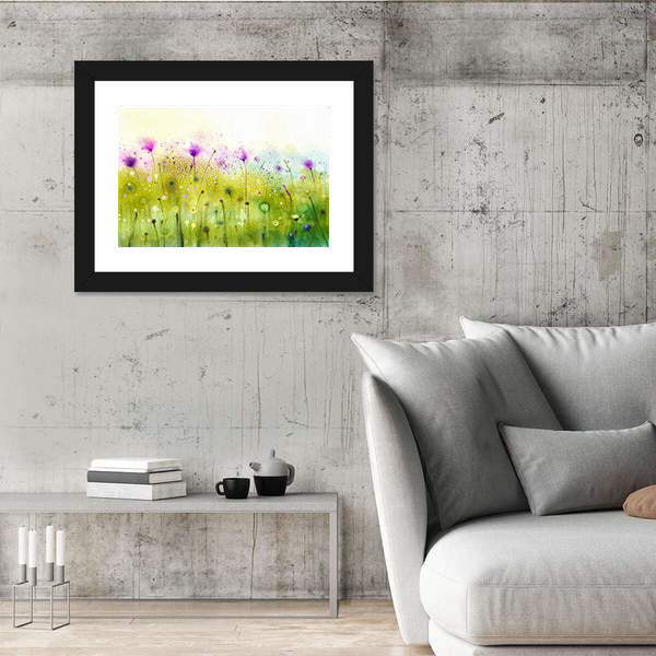 Cosmos Flowers Abstract Canvas Wall Art