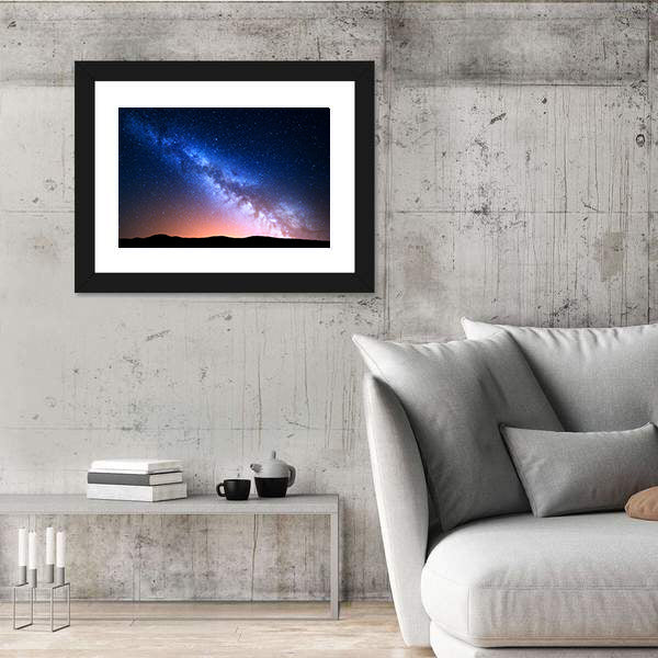 Starry Sky With Hills At Summer Canvas Wall Art