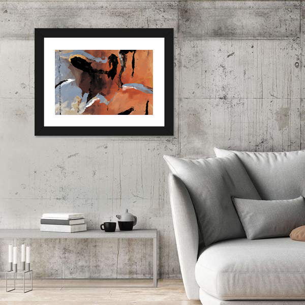 Grunge Orange Abstract Texture Canvas Wall Art