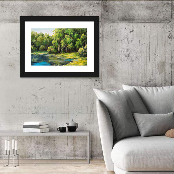 Lake in the Forest Canvas Wall Art