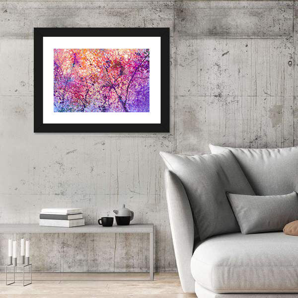 Cherry Blossom Flower Abstract Canvas Wall Art