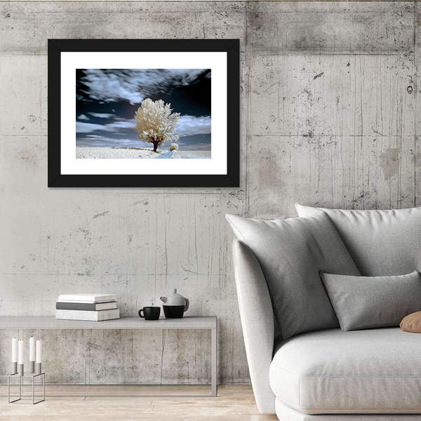 Alone Tree In Winter Canvas Wall Art