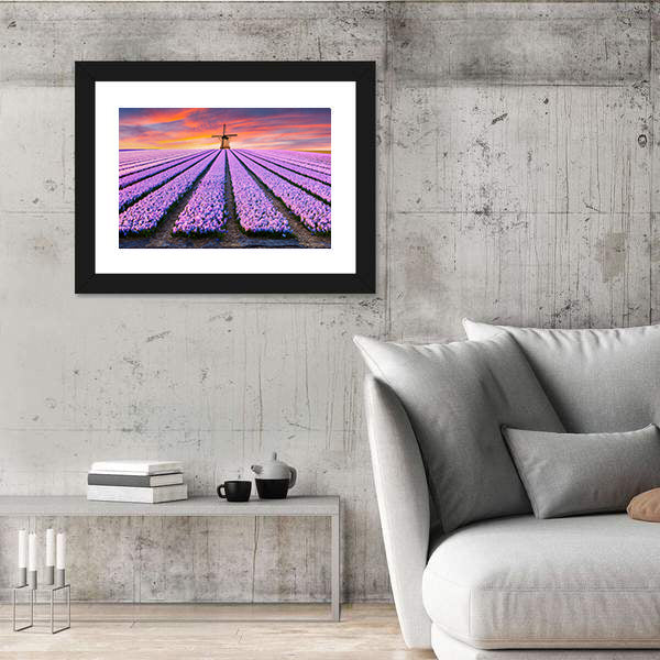 Spring Scene On The Flowers Farm In Netherlands Canvas Wall Art