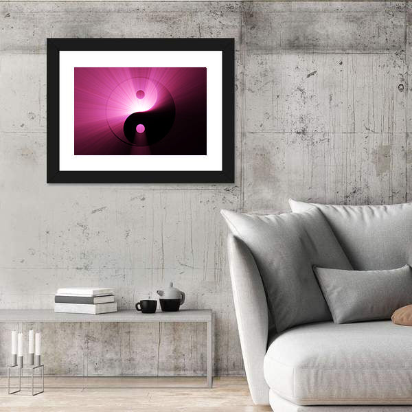 Tai Chi Yin Yang Symbol Light Flare Canvas Wall Art