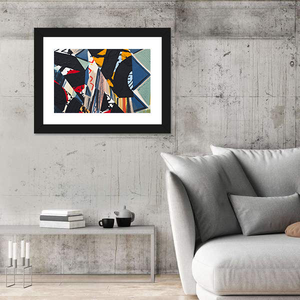 Hand-painted Paper Collage Abstract Canvas Wall Art