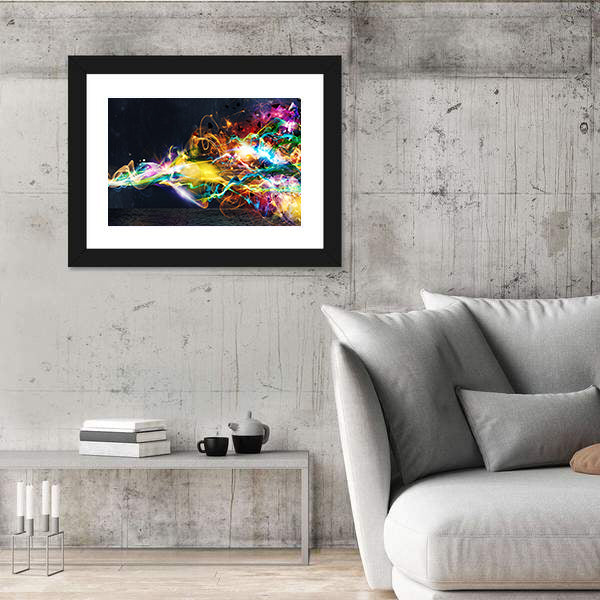 Colorful Light In Motion Canvas Wall Art