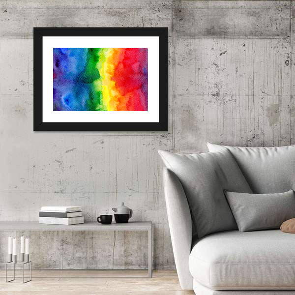 Watercolor Rainbow Gradient Canvas Wall Art