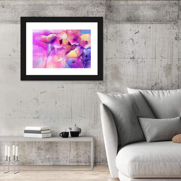 Tulip Flowers Abstract Canvas Wall Art