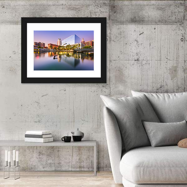 Providence Skyline at Blue Hour Canvas Wall Art