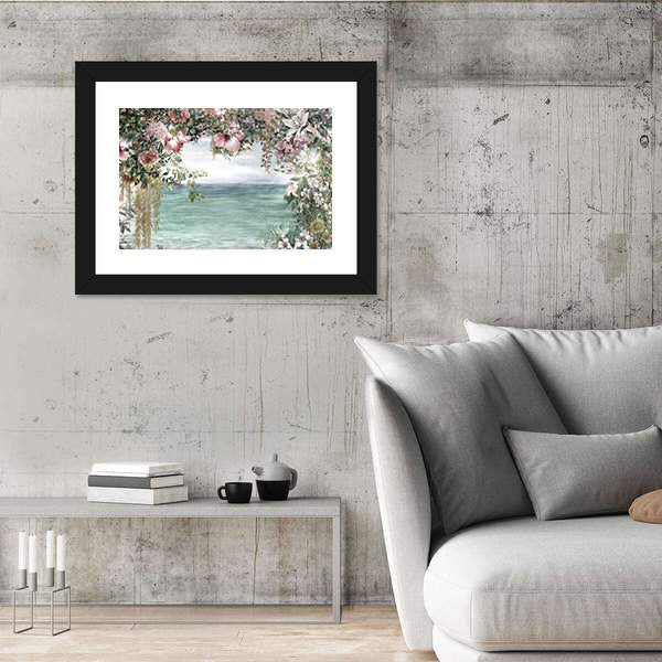 Spring Flowers Near Sea Canvas Wall Art