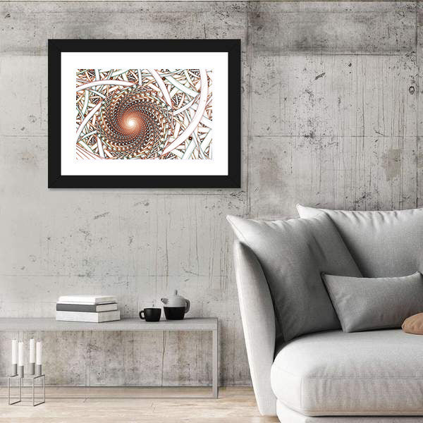 Shiny Fractal Spiral Canvas Wall Art