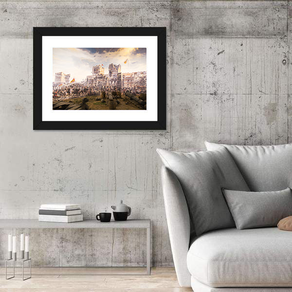 Historic Fall of Constantinople In 1453 Canvas Wall Art