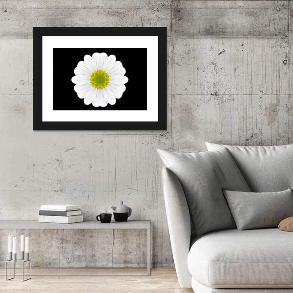 Close Up Of White Flower Mandala Canvas Wall Art