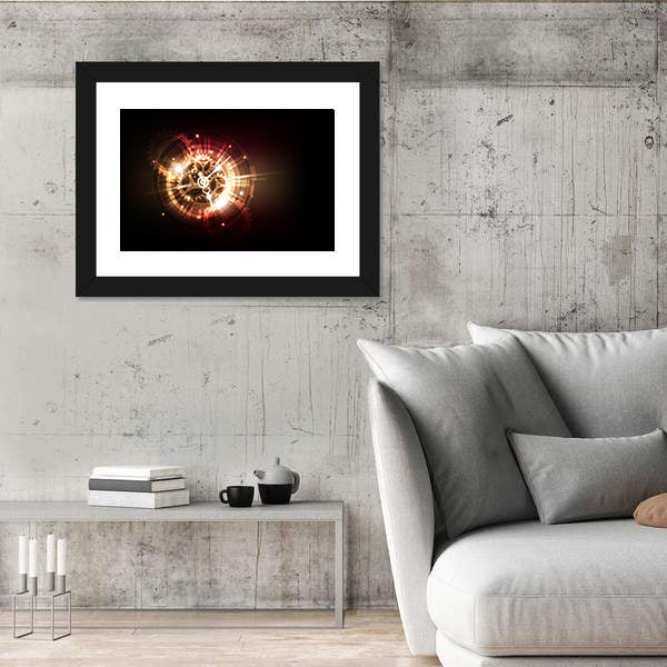 Clock Time Machine Concept Canvas Wall Art