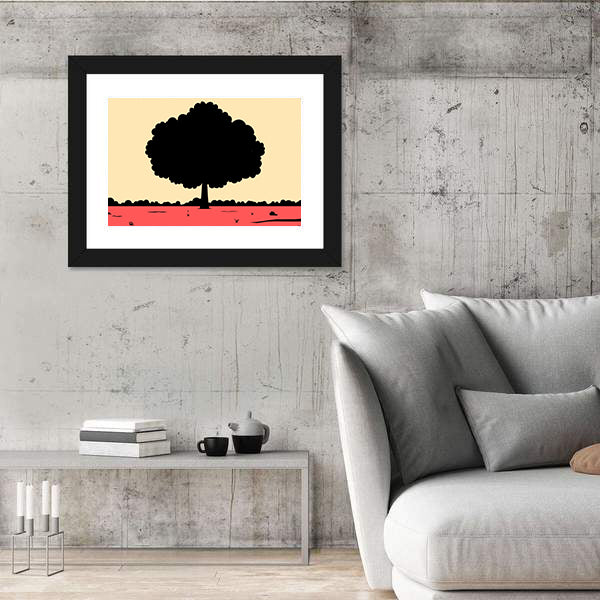 Silhouette Of Tree Canvas Wall Art