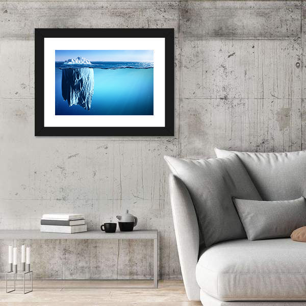 Iceberg Floating On Sea Canvas Wall Art