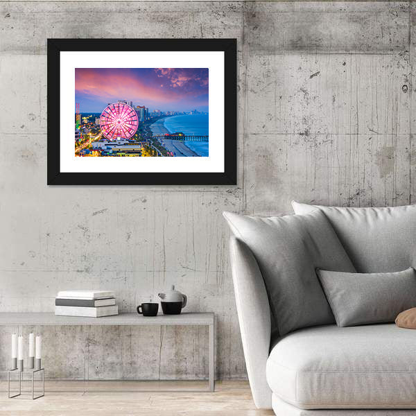 Myrtle Beach Sunset Ferris Wheel Canvas Wall Art