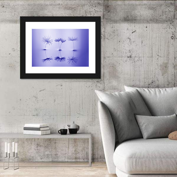 Dandelion Seeds on Water Canvas Wall Art