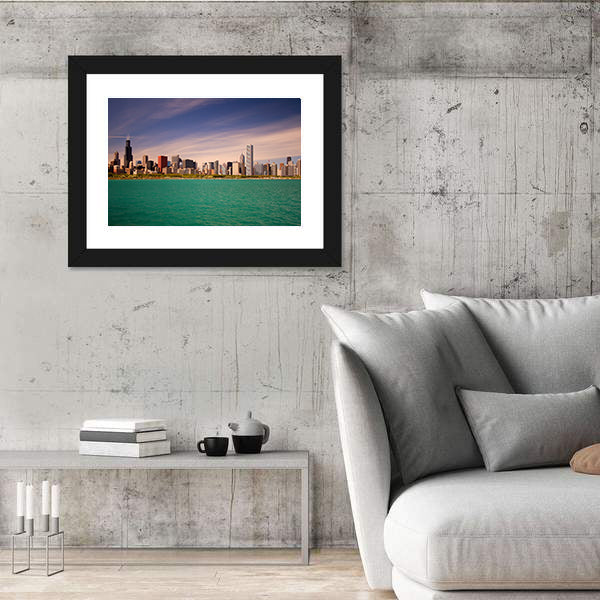 Chicago Skyline Over Lake Michigan Canvas Wall Art