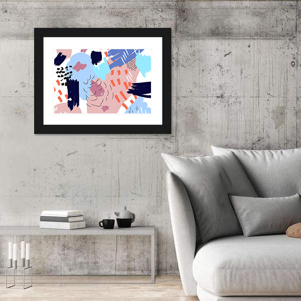 Memphis Style Abstract Collage Canvas Wall Art