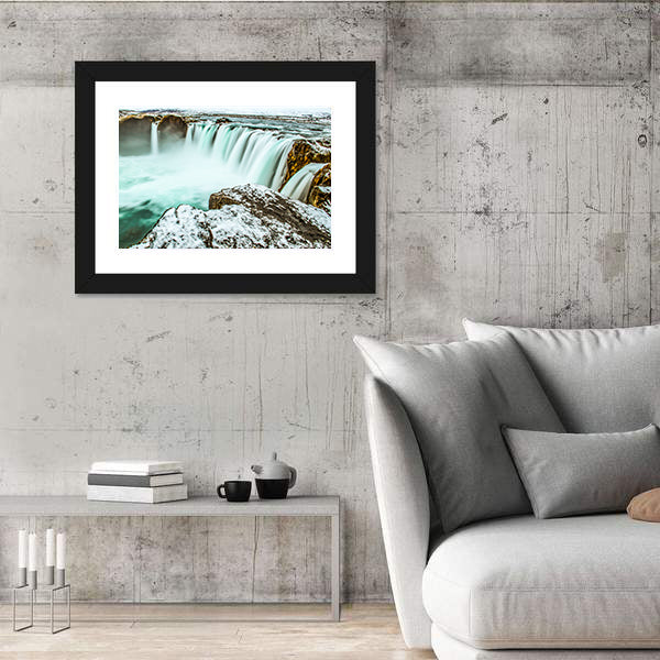 Godafoss Waterfall In Iceland Canvas Wall Art