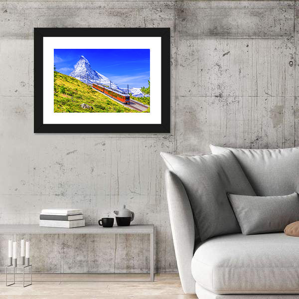 Gornergrat Tourist Train In Zermatt Switzerland Canvas Wall Art