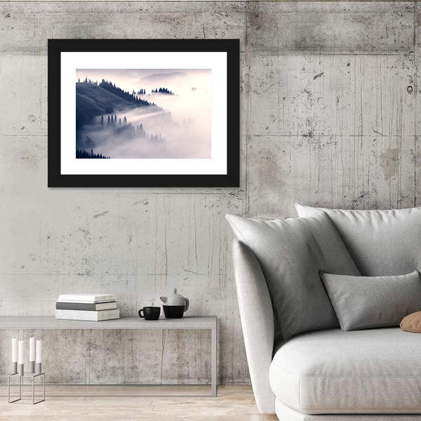 Foggy Carpathians In Ukraine Canvas Wall Art
