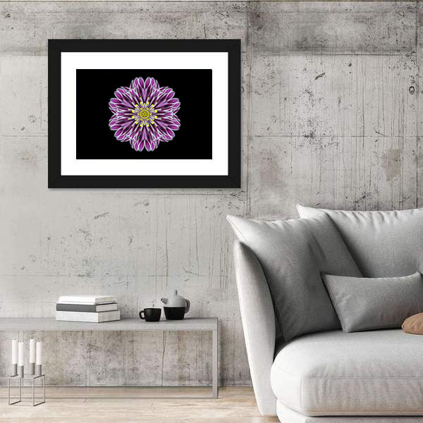 Scenic Purple Mandala Flower Canvas Wall Art