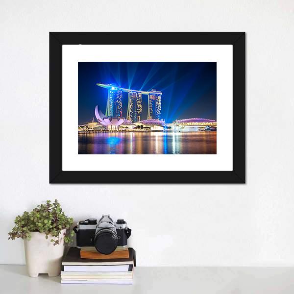 Marina Bay Sands At Night Canvas Wall Art