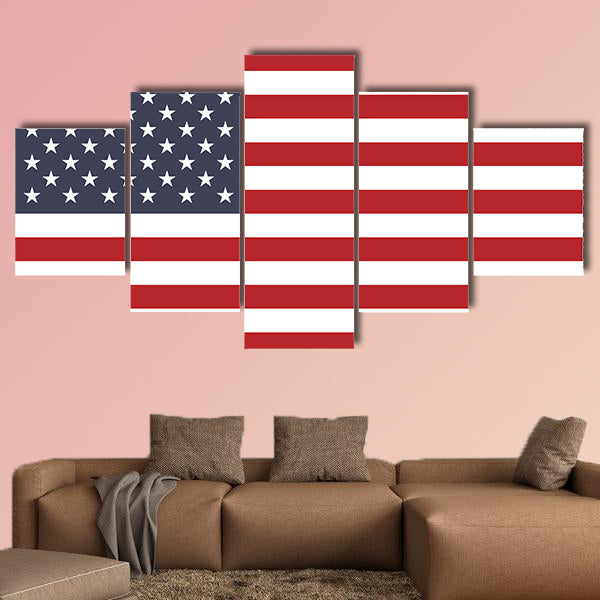 American Flag Geometric Canvas Wall Art