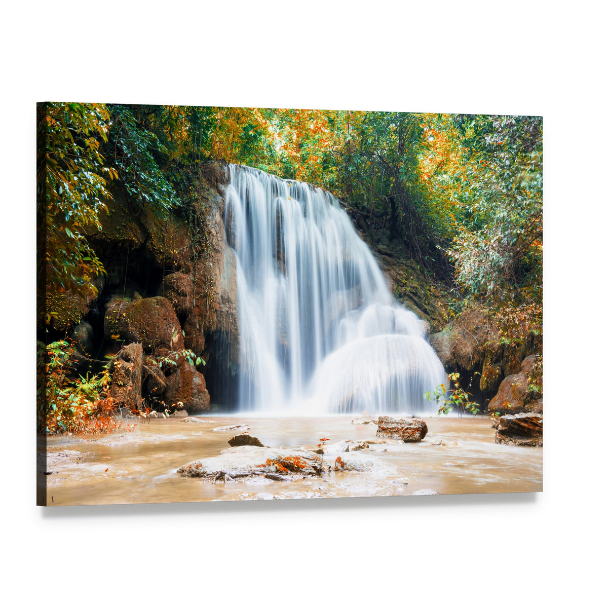 Planthong Waterfall Canvas Wall Art, single panel gallery wrapped canvas, angled product view