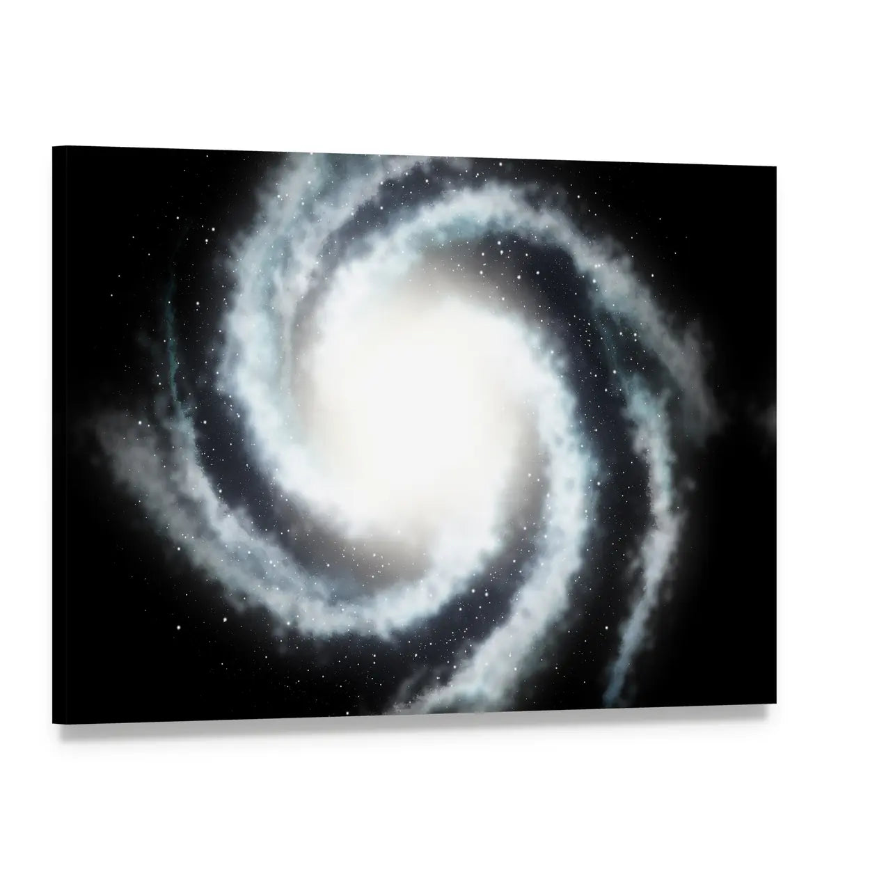 Mysterious Helicoid Galaxy Canvas Wall Art, single panel gallery wrapped canvas, angled product view