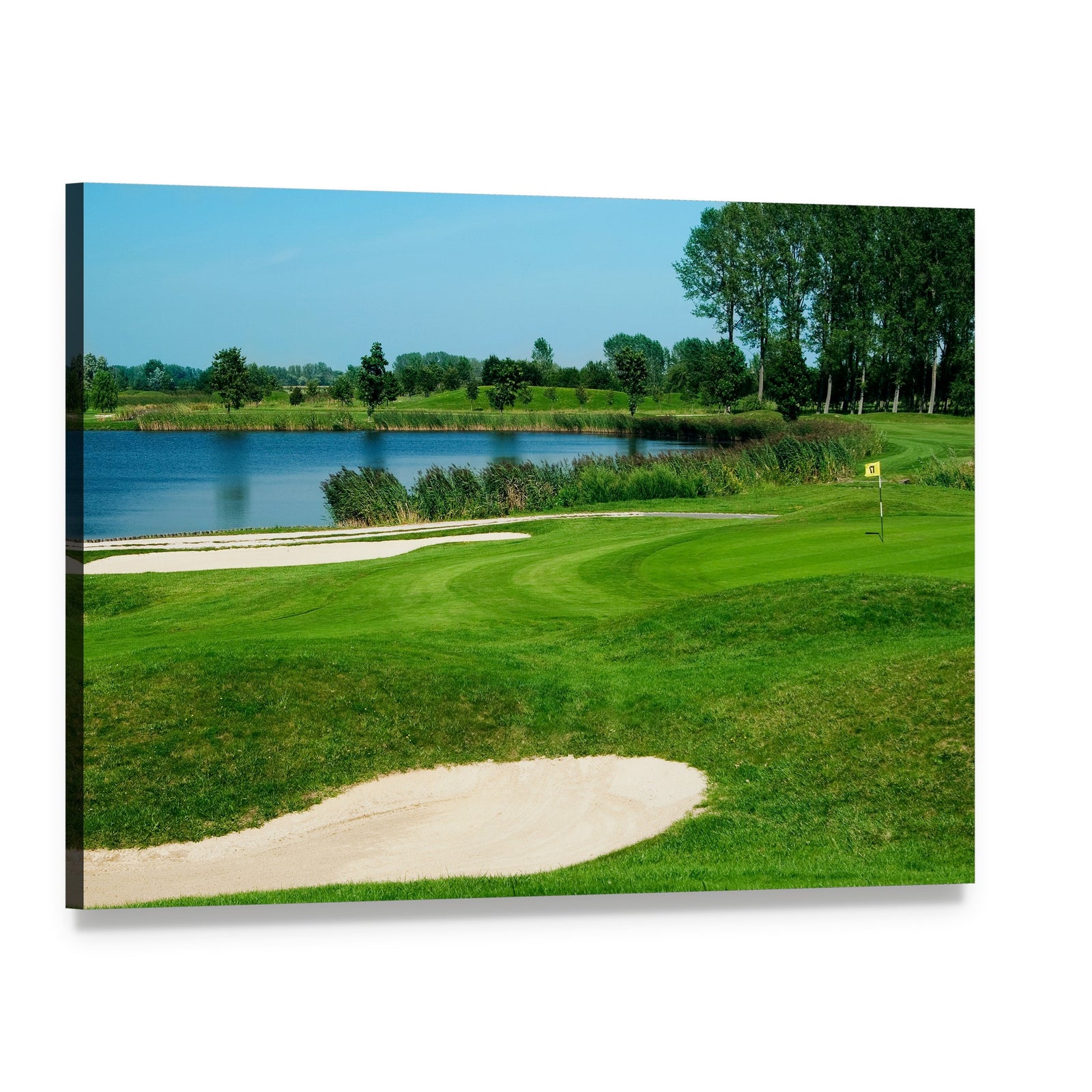 Golf Course Serenity Canvas Wall Art, single panel gallery wrapped canvas, angled product view