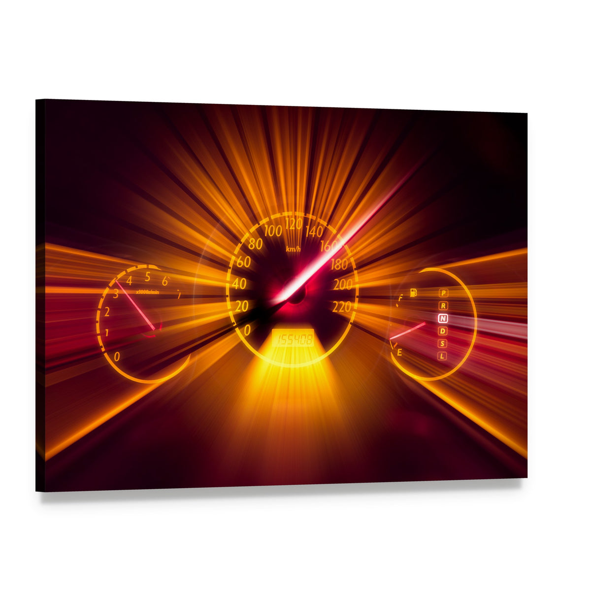 Abstract Speedometer Dashboard Canvas Wall Art, single panel gallery wrapped canvas, angled product view