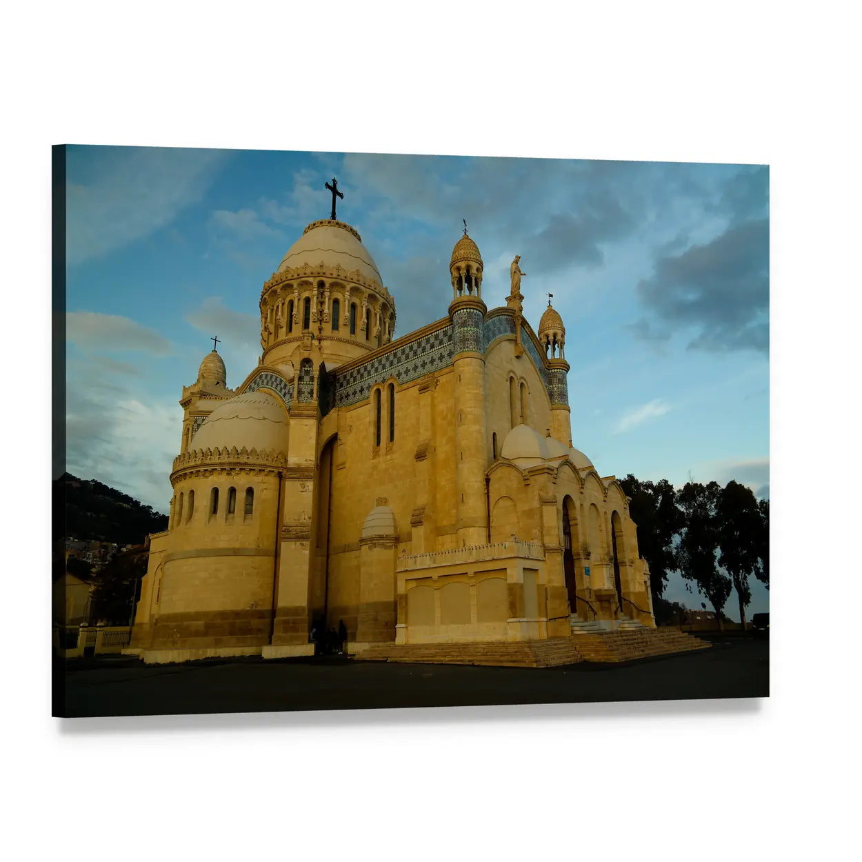 Cathedrale Notre Dame D'afrique Canvas Wall Art, single panel gallery wrapped canvas, angled product view