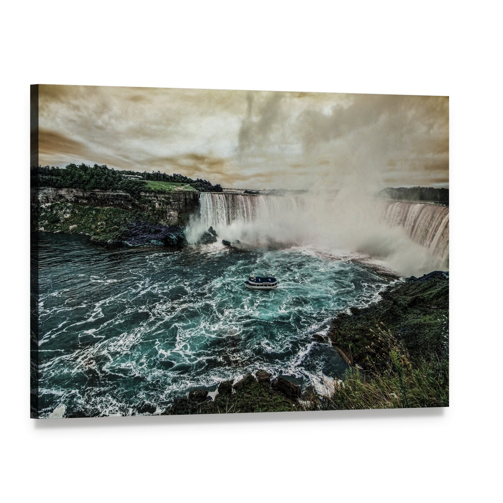 Niagara Falls from Canadian Side Canvas Wall Art, single panel gallery wrapped canvas, angled product view