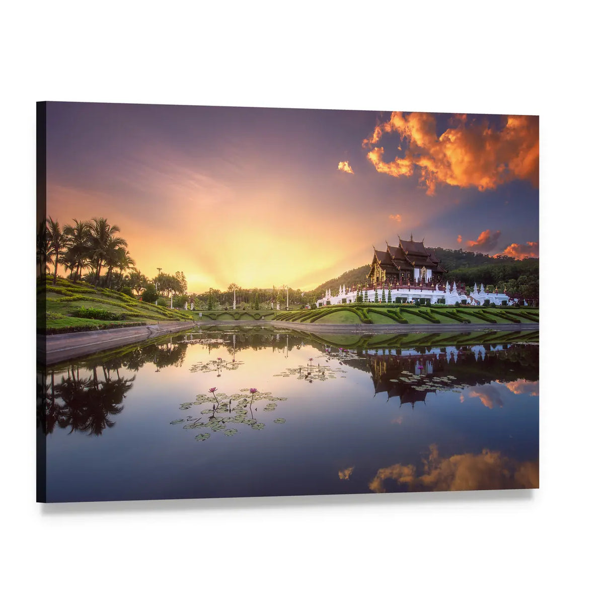 Royal Pavilion at Ratchaphruek Park Canvas Wall Art, single panel gallery wrapped canvas, angled product view