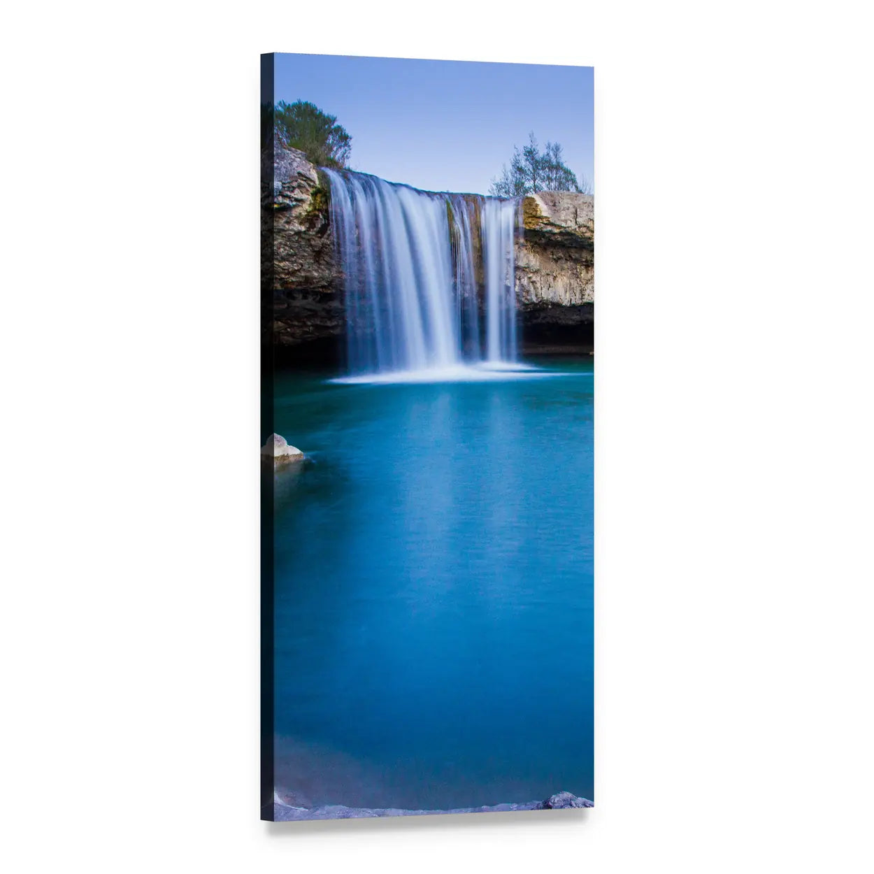 Zaecki Krov Waterfall in Croatia Vertical Canvas Wall Art, 1 panel 1 Vertical layout gallery wrapped canvas set, angled product view